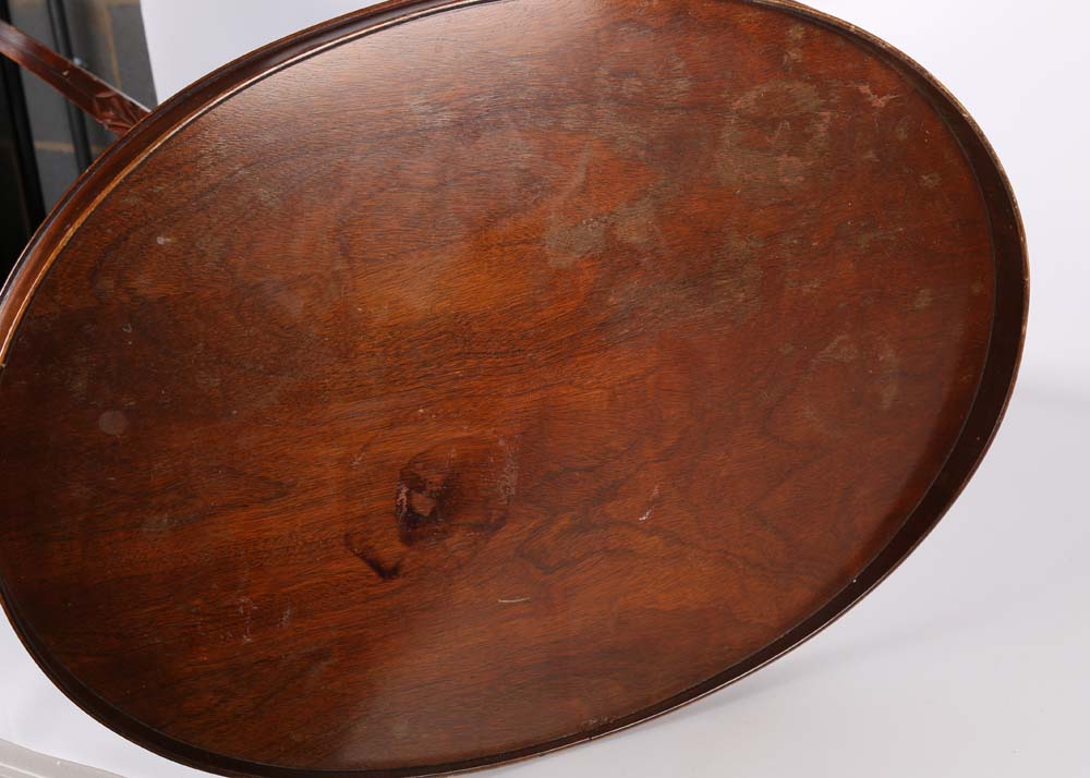 Oval Duncan Phyfe Lyre Accent Table