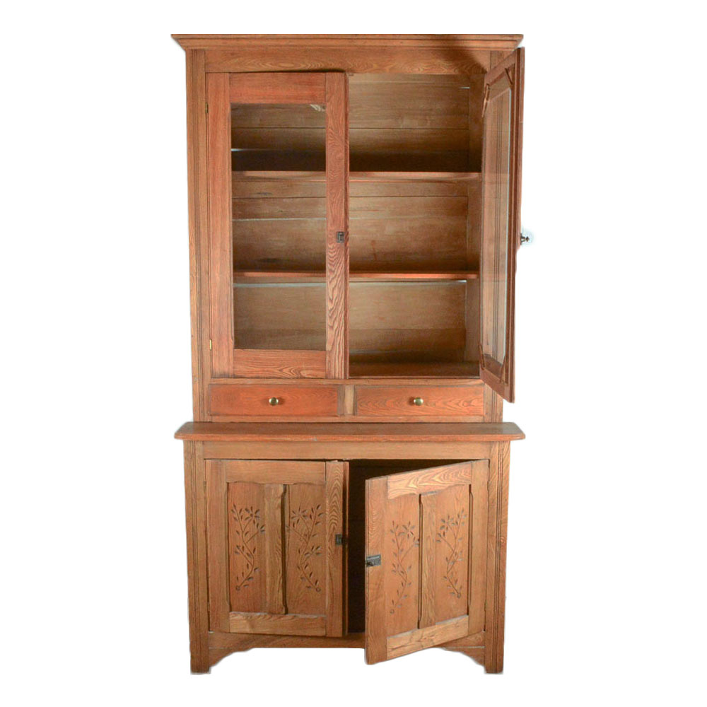Antique Oak Eastlake Style Stepback Cupboard