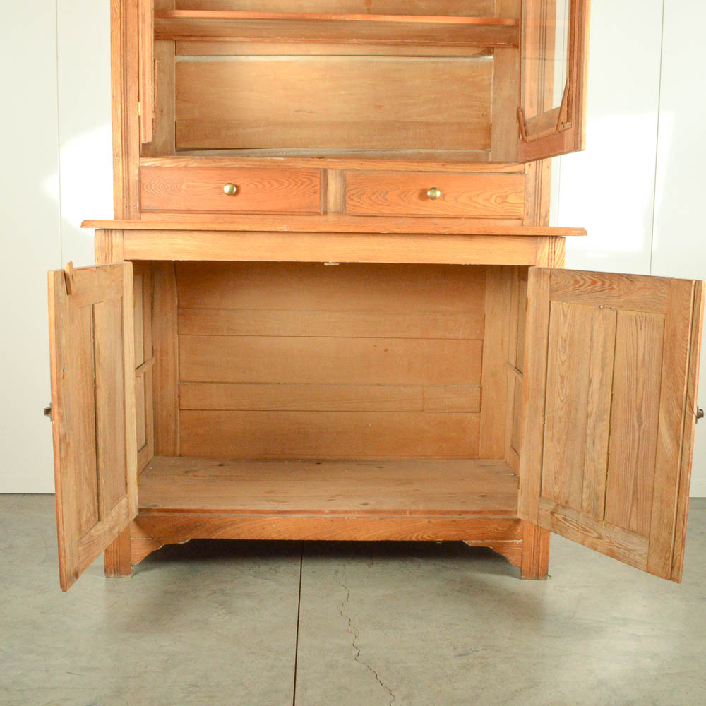 Antique Oak Eastlake Style Stepback Cupboard
