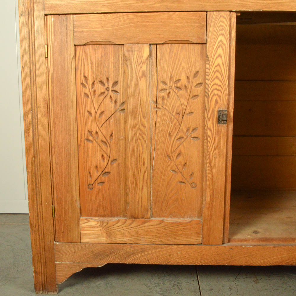 Antique Oak Eastlake Style Stepback Cupboard