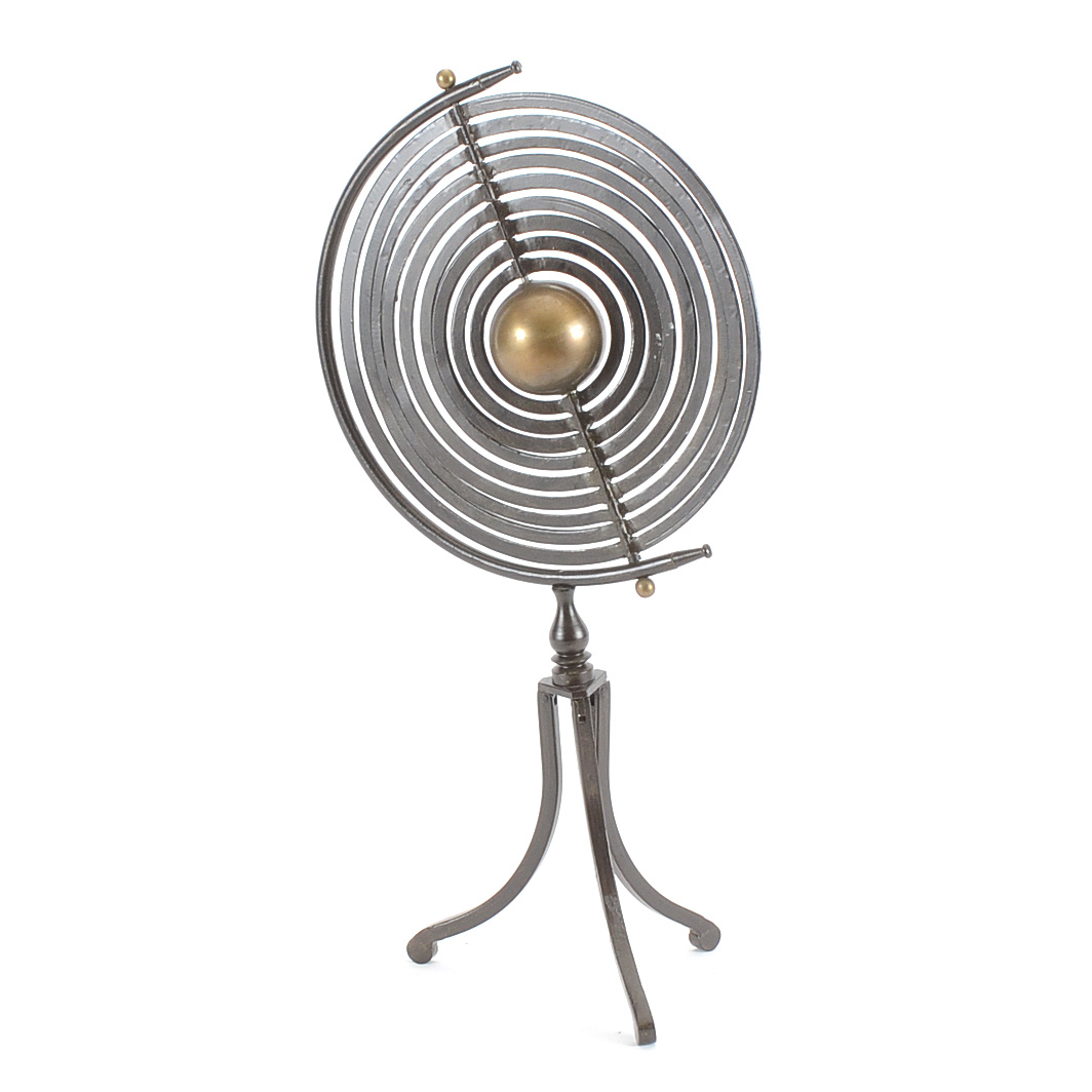 Metal Globe Abstract Sculpture