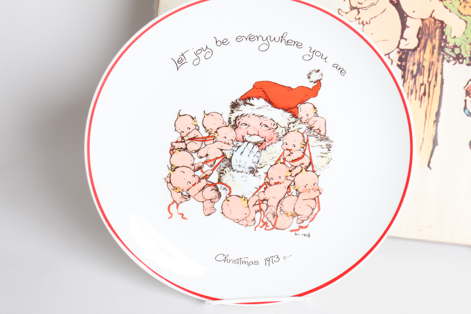Christmas Kewpie 1973 Collector Plate with Poster