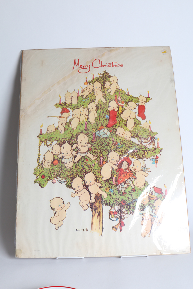 Christmas Kewpie 1973 Collector Plate with Poster