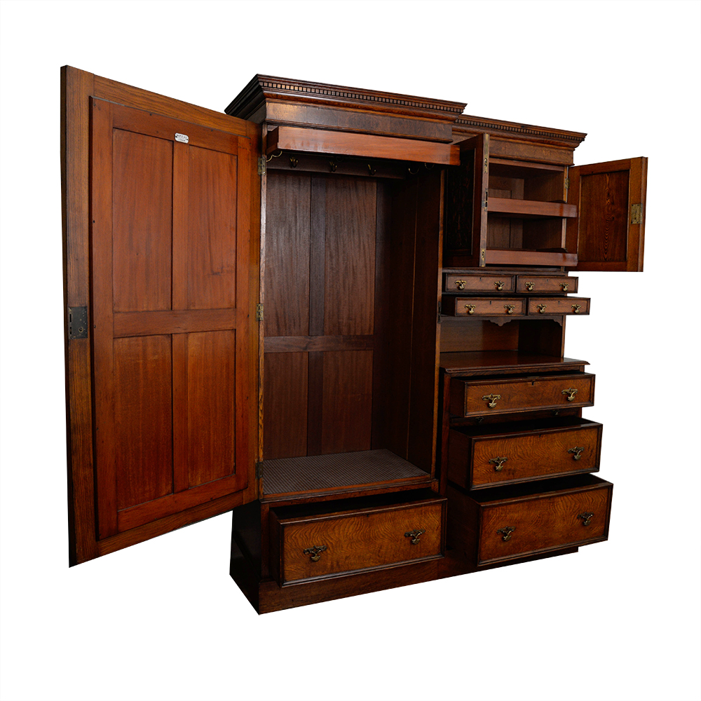 Maple & Co. Jacobean-Style Armoire & Dresser Combination