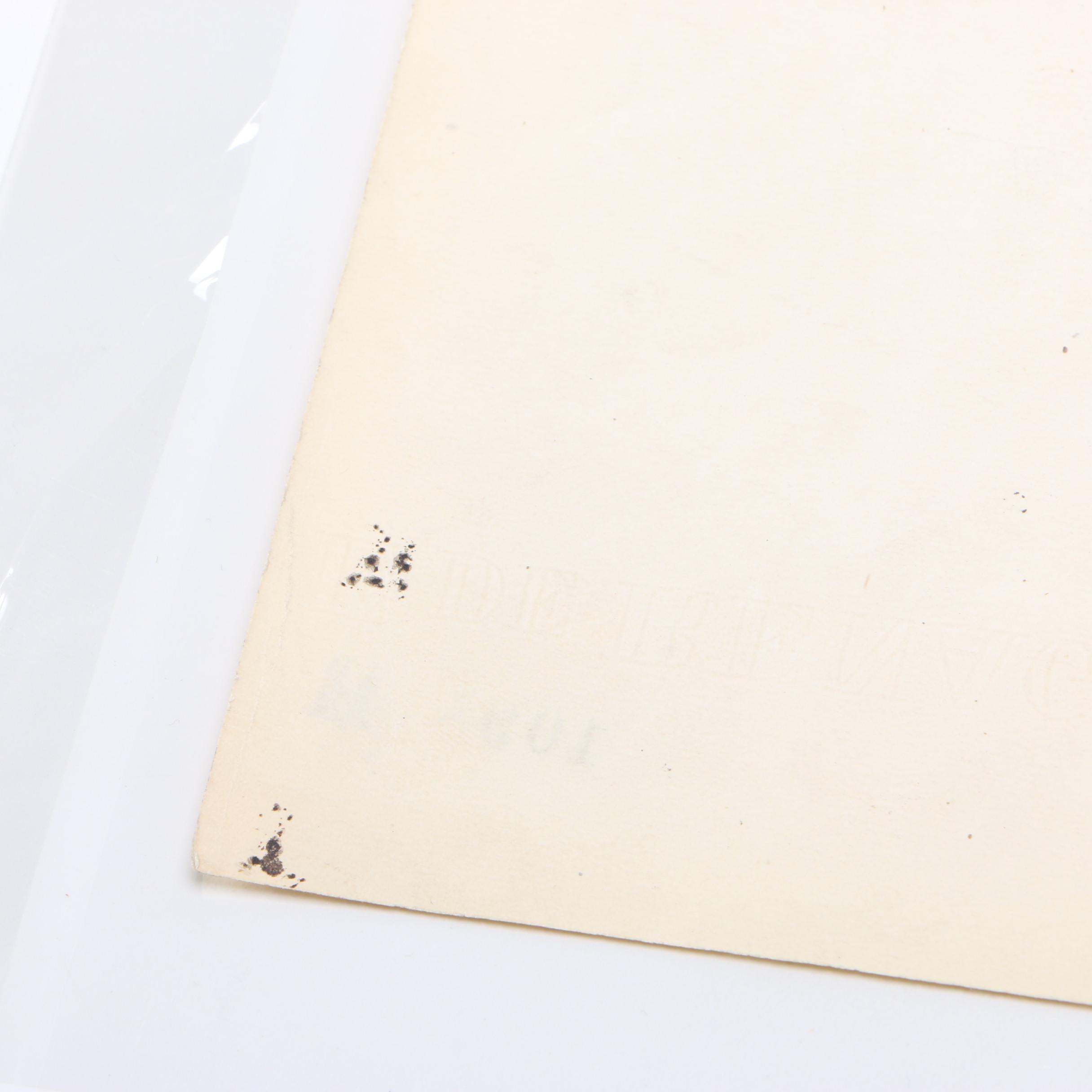 Original Graphite and Gouache Drawing of a Ballerina