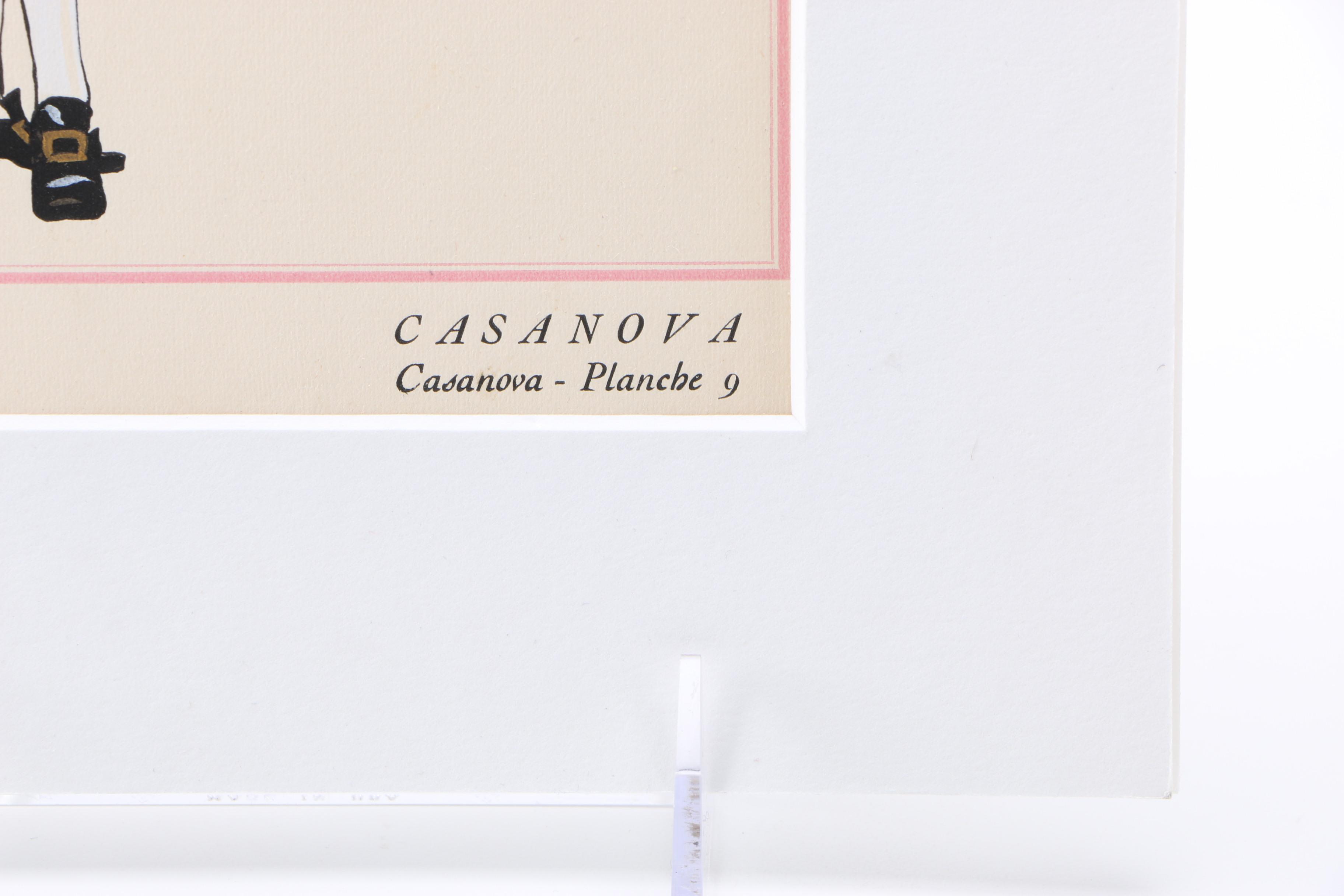 George Barbier Etching With Pochoir Coloring "Casanova"