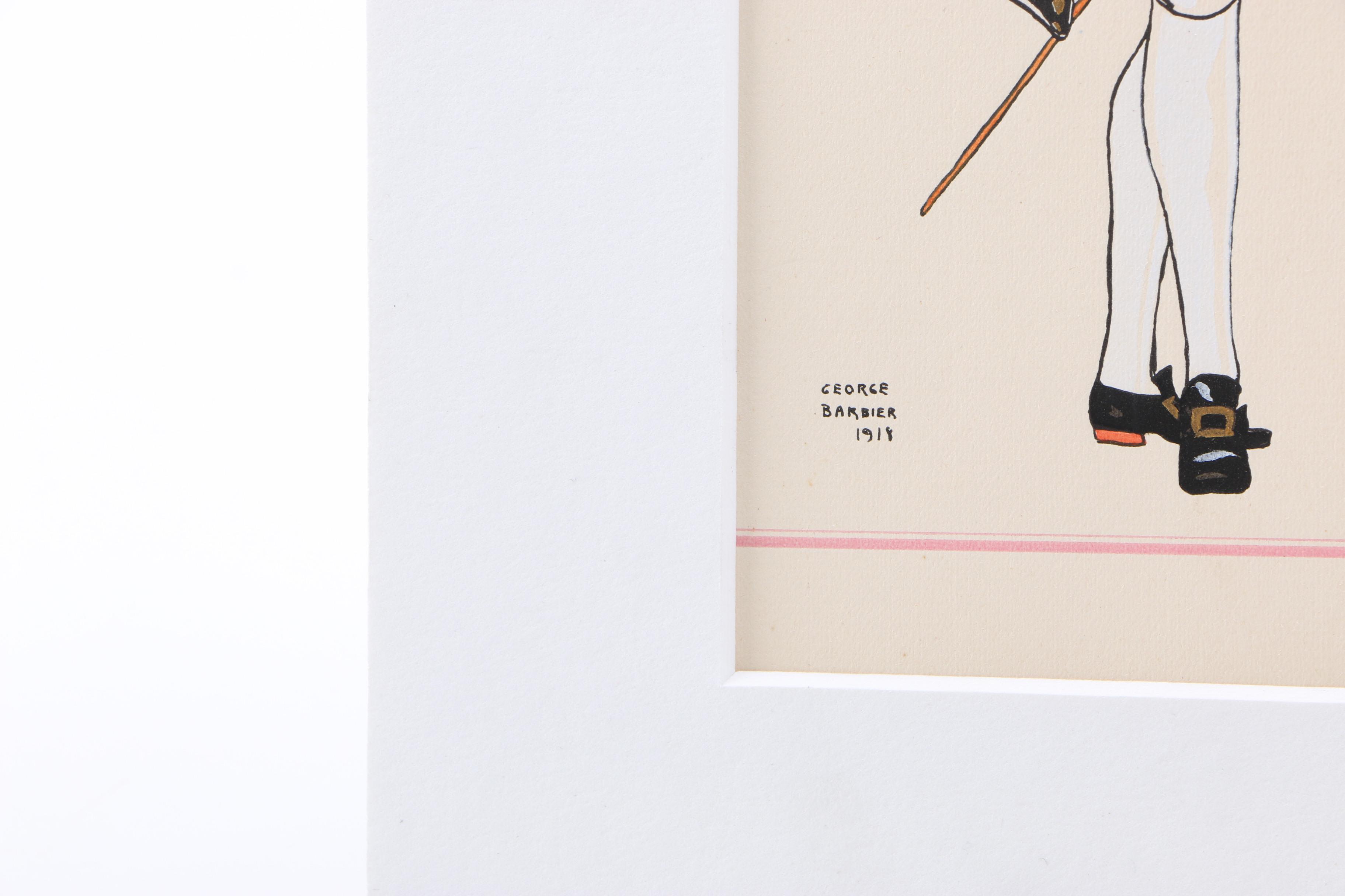 George Barbier Etching With Pochoir Coloring "Casanova"