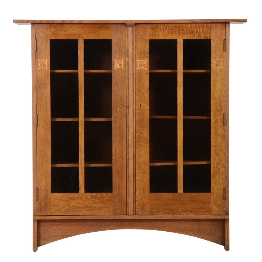 Stickley Harvey Ellis Inlaid Oak Bookcase