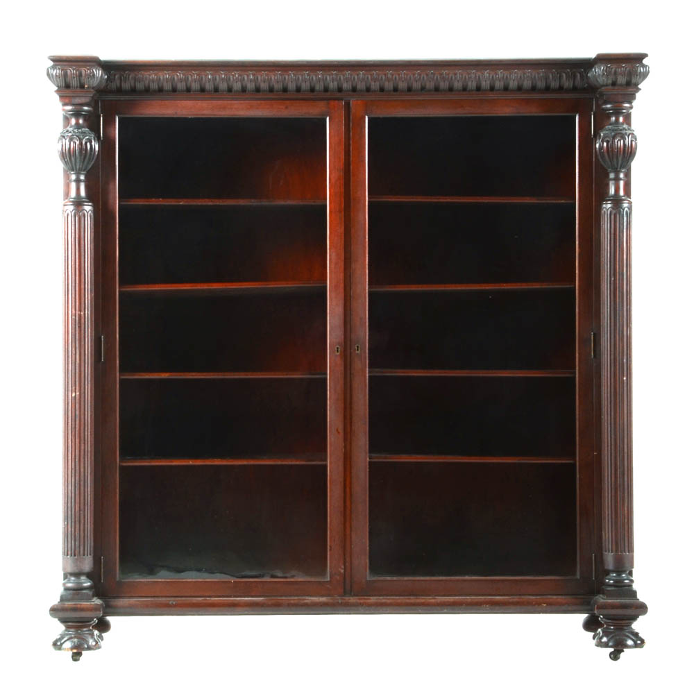 Antique Mahogany Bookcase by Henshaw's of Cincinnati