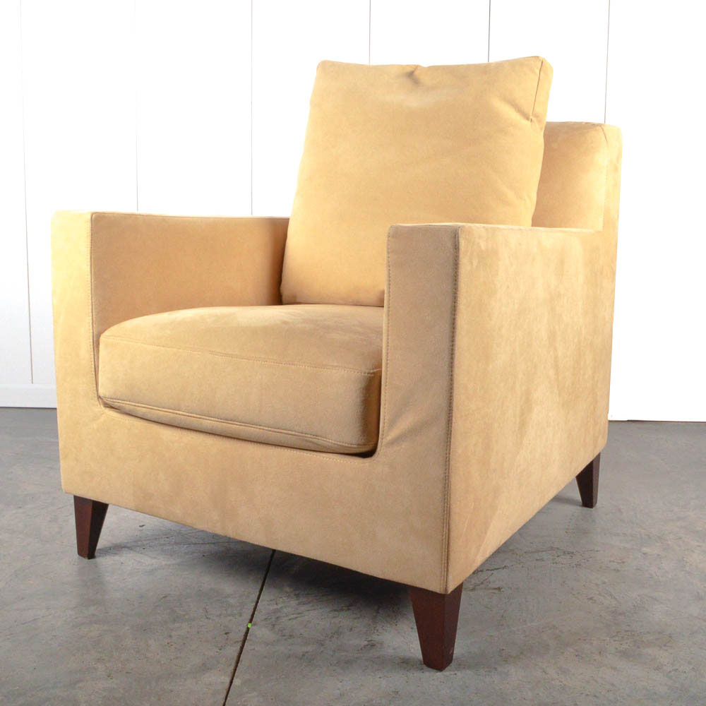 Suede French Ligne Roset "Citta" Club Chair