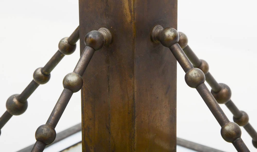 Early 20th Century Arts and Crafts Prairie School Stained Glass Ceiling Light