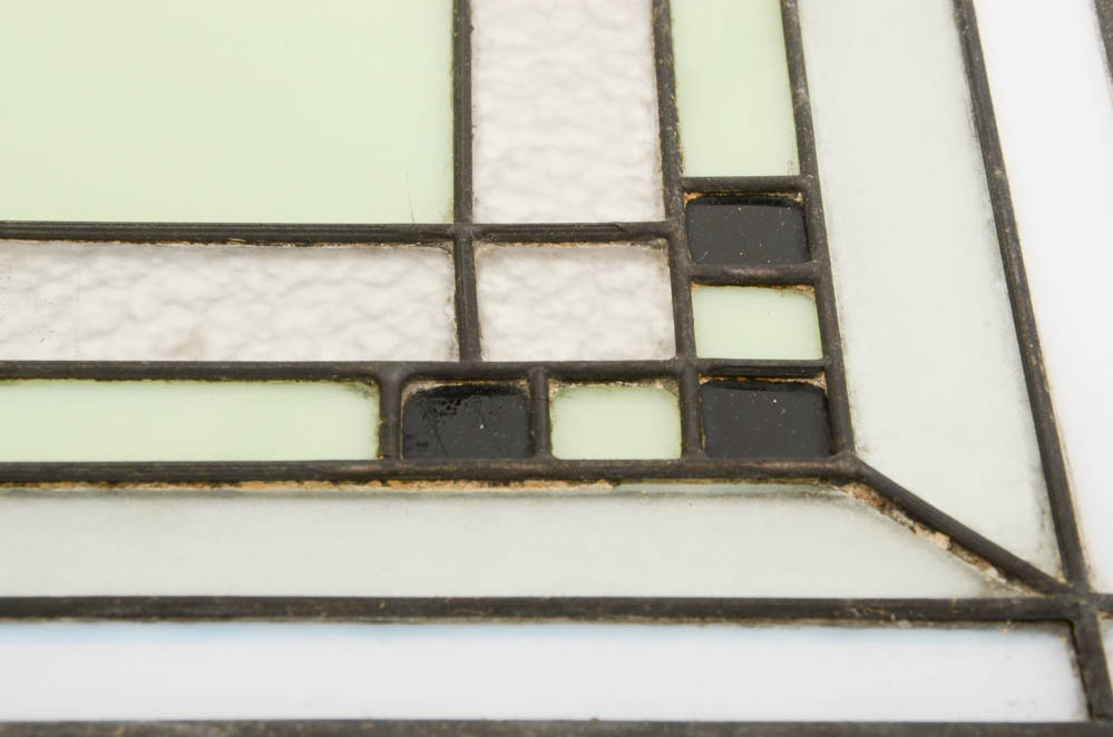 Early 20th Century Arts and Crafts Prairie School Stained Glass Ceiling Light