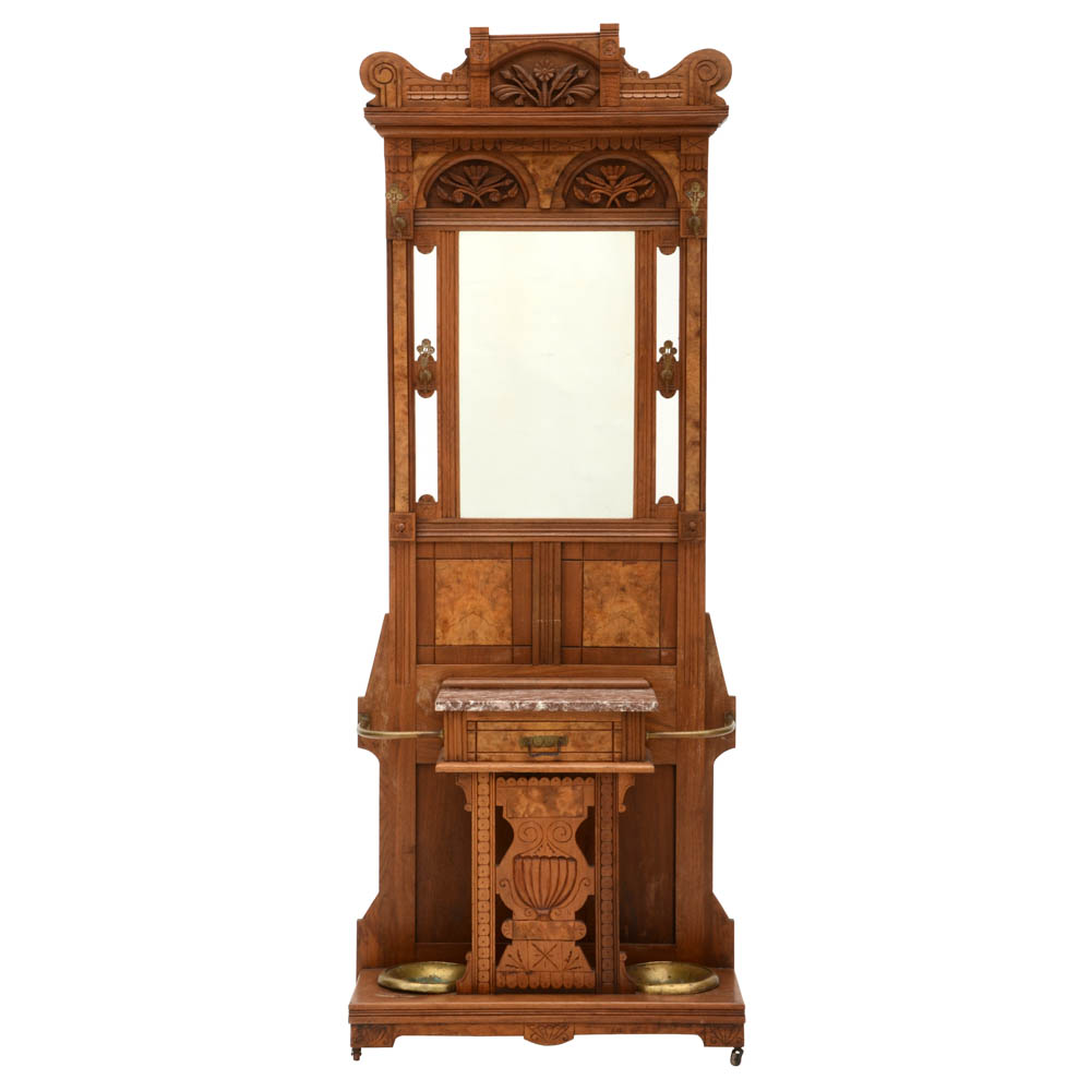 Walnut Eastlake Hall Tree Stand