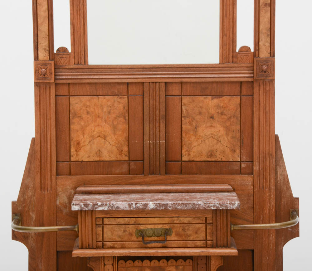 Walnut Eastlake Hall Tree Stand