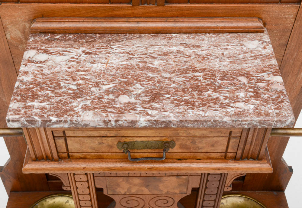 Walnut Eastlake Hall Tree Stand