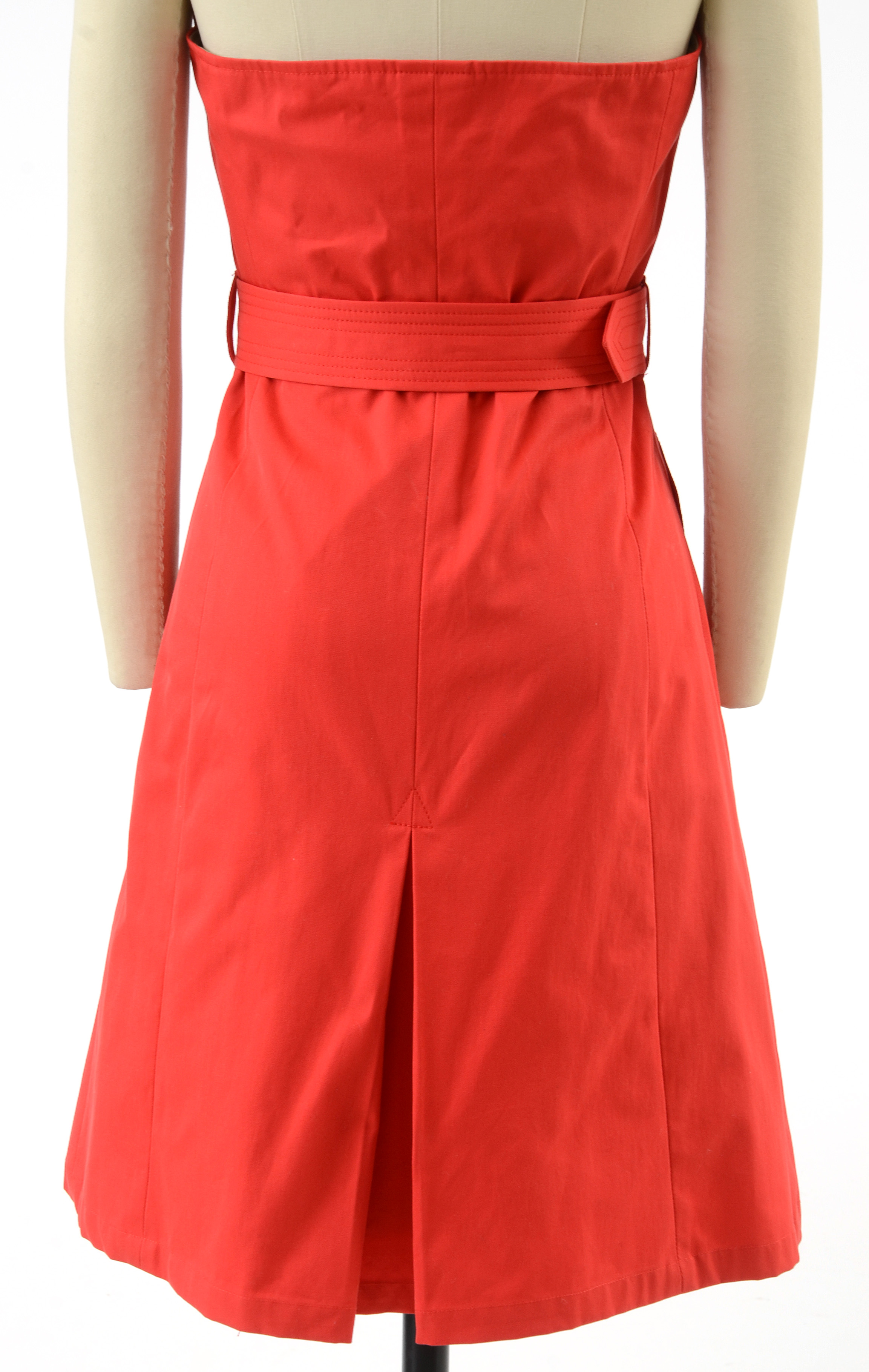 Burberry of London Double Breasted Red Sleeveless Trench Halter Dress