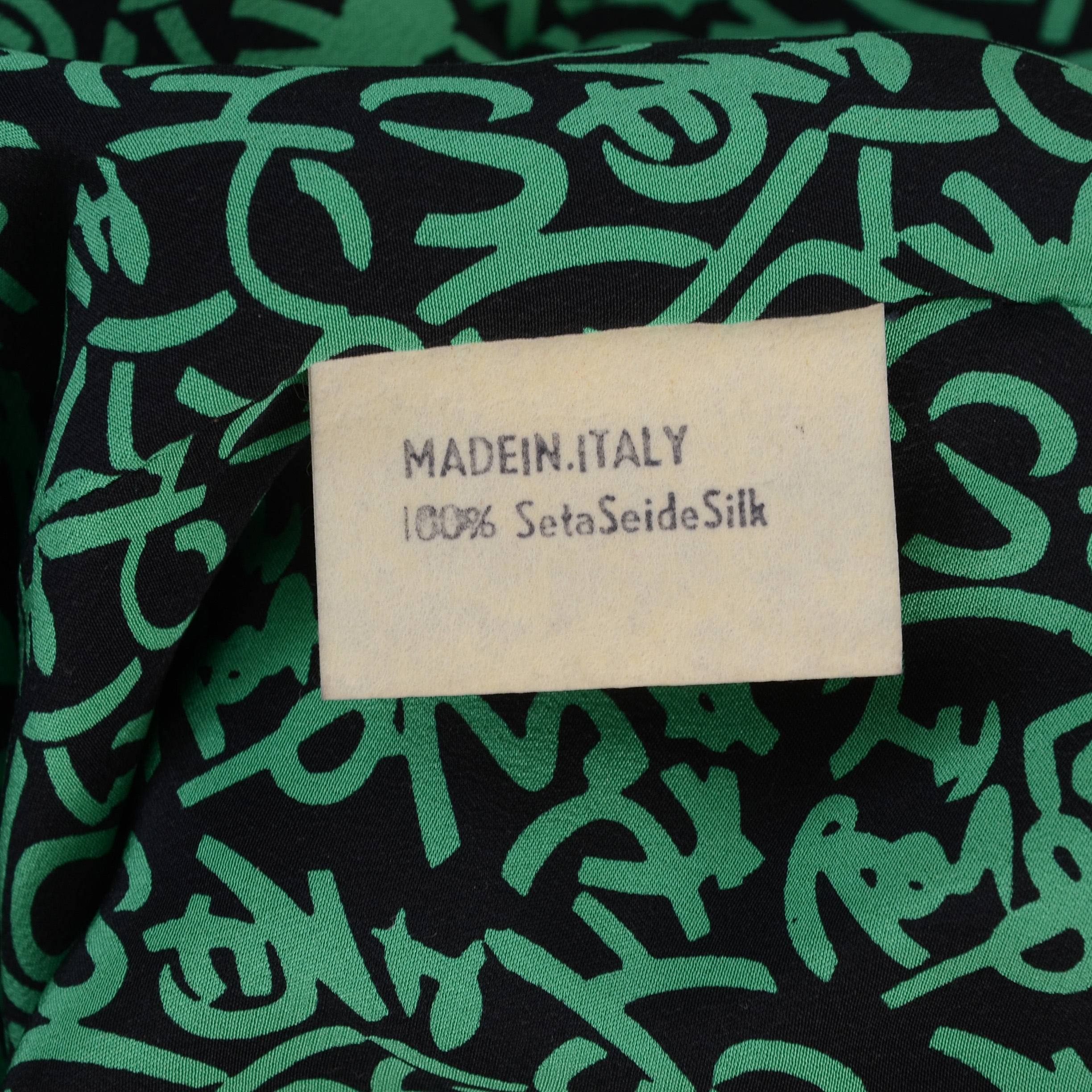 1980s Fendi Silk Abstract Print Button Front Dress