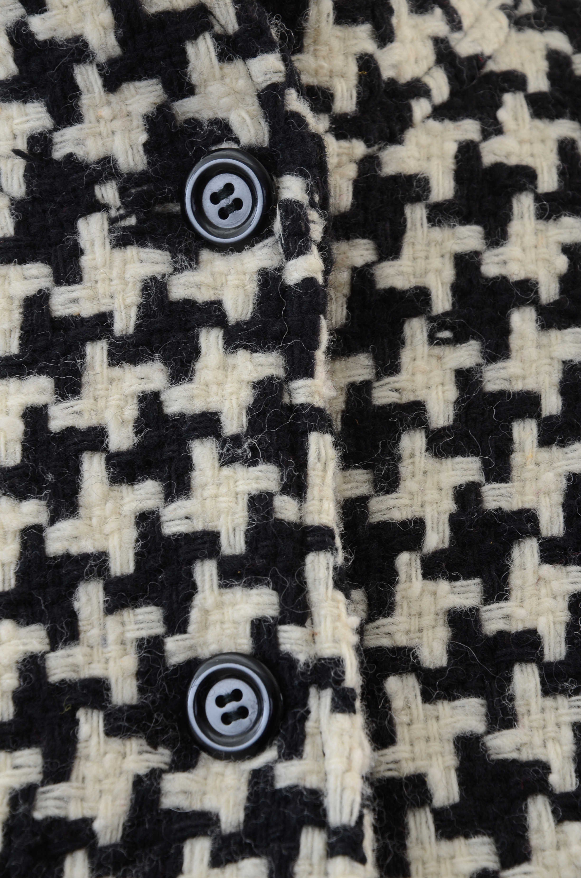 1980s Vintage Ungaro Parallele of Paris Black and Ivory Wool Knit Suit Susan Wore When She Met President Bush and First Lady Barbara Bush