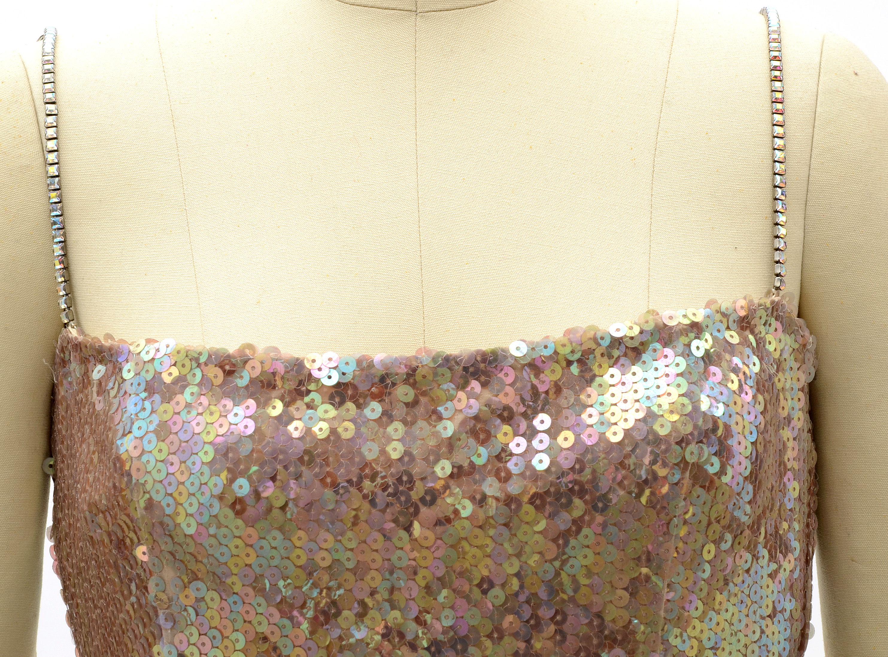 Escada Couture Iridescent Sequined Sleeveless Evening Dress Susan Wore to the Sixth Annual Benefit For the Elton John Aids Foundation