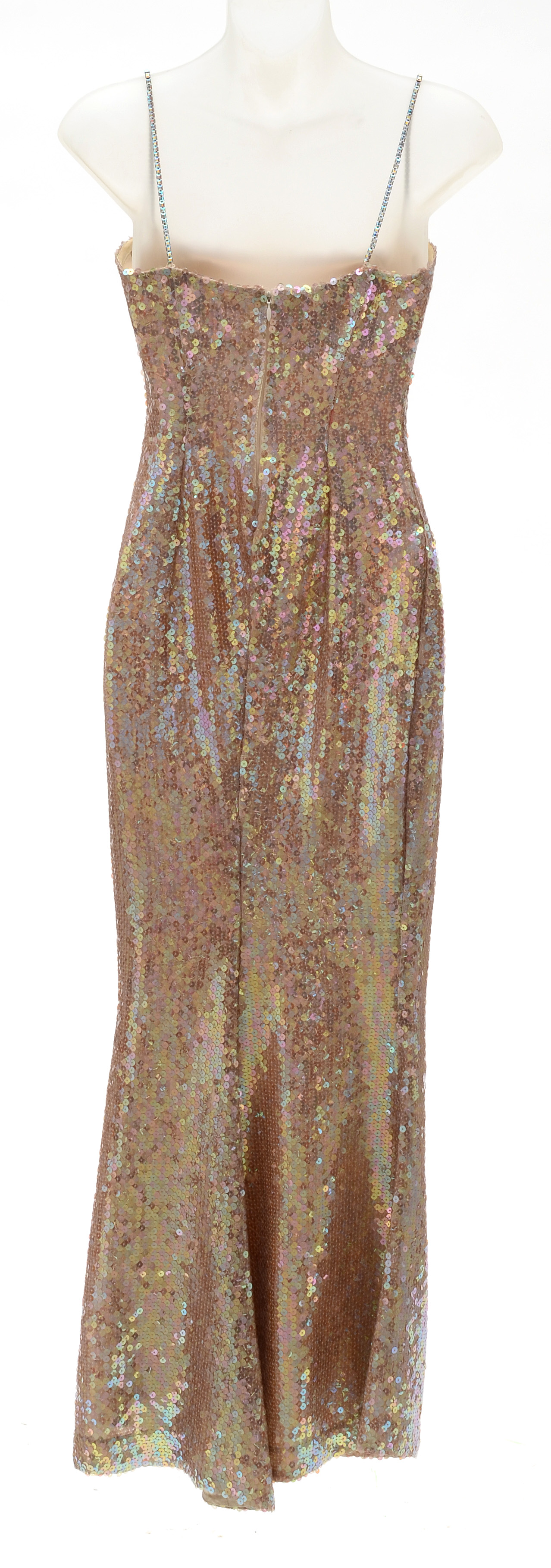 Escada Couture Iridescent Sequined Sleeveless Evening Dress Susan Wore to the Sixth Annual Benefit For the Elton John Aids Foundation