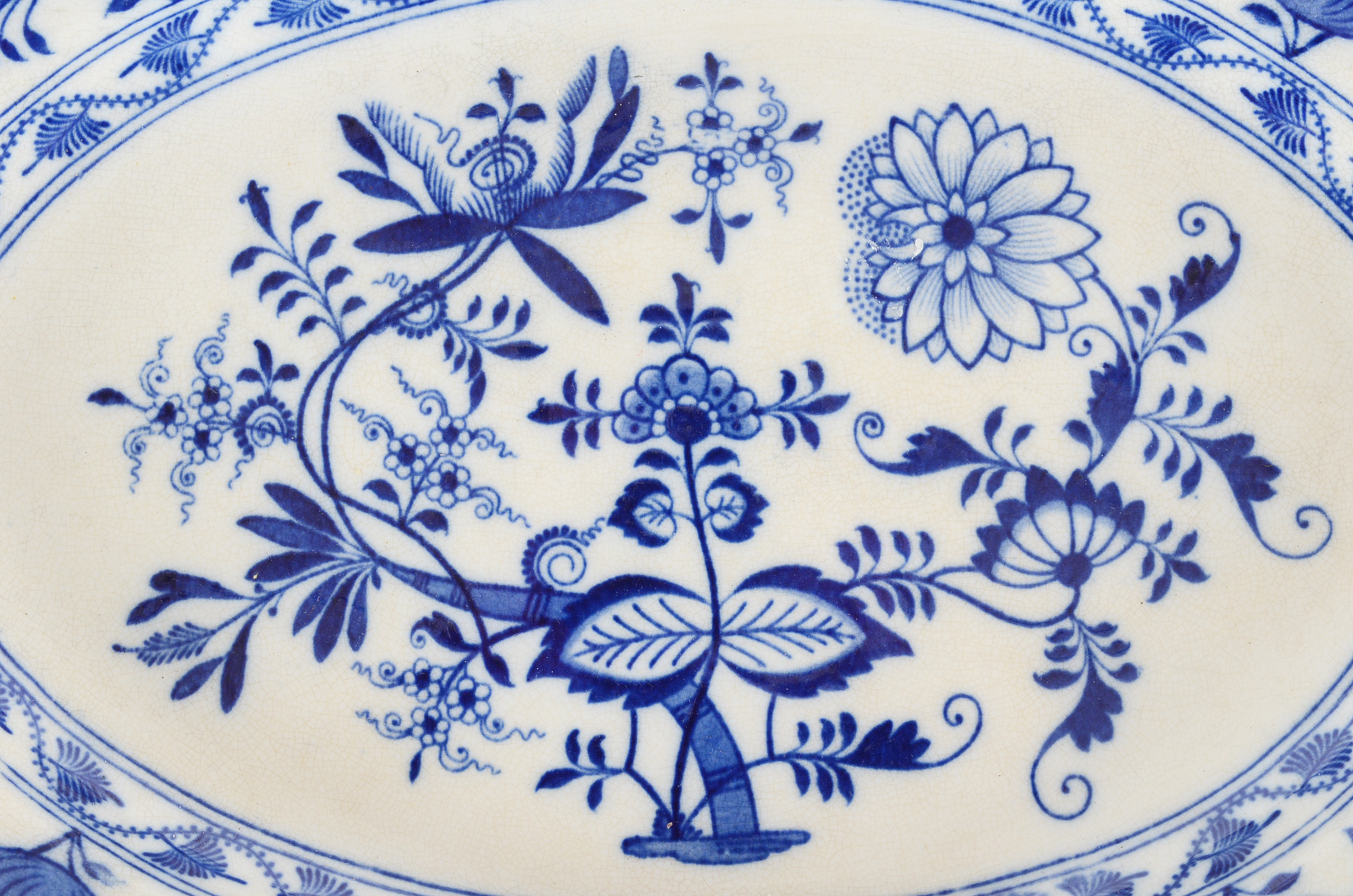 Blue Meissen Oval Platter