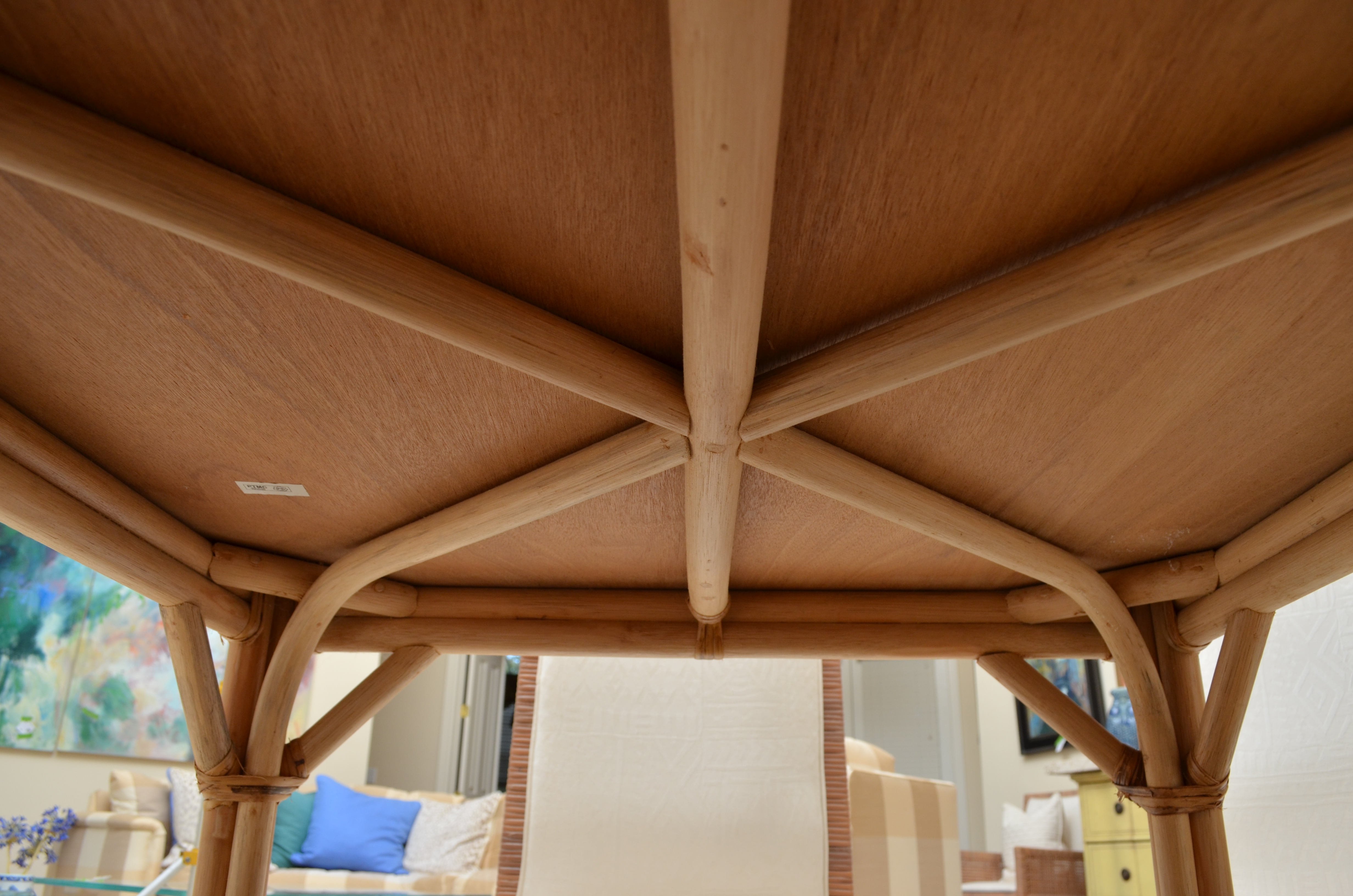 Glass Top Wicker Dining Table With Six Chairs