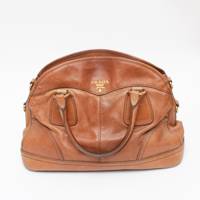 Brown Leather Prada Handbag