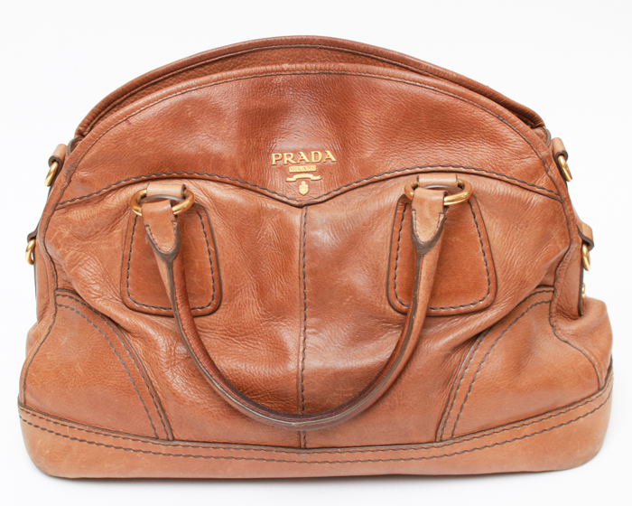 Brown Leather Prada Handbag