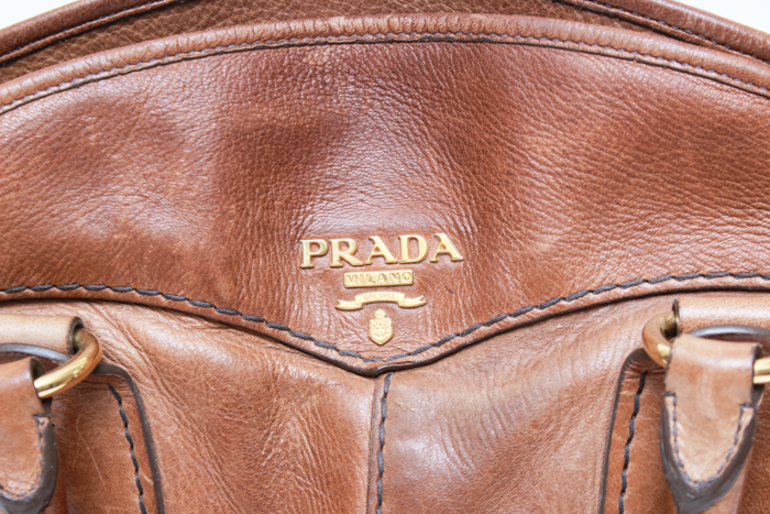 Brown Leather Prada Handbag