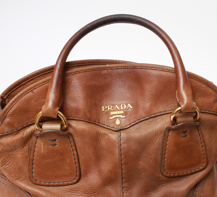 Brown Leather Prada Handbag