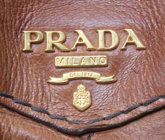 Brown Leather Prada Handbag