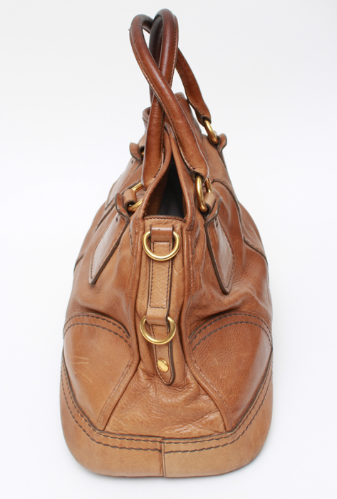 Brown Leather Prada Handbag