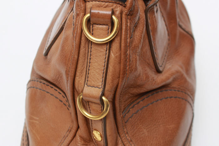 Brown Leather Prada Handbag