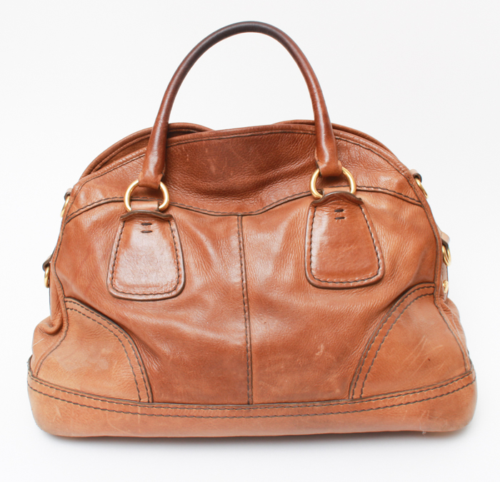 Brown Leather Prada Handbag
