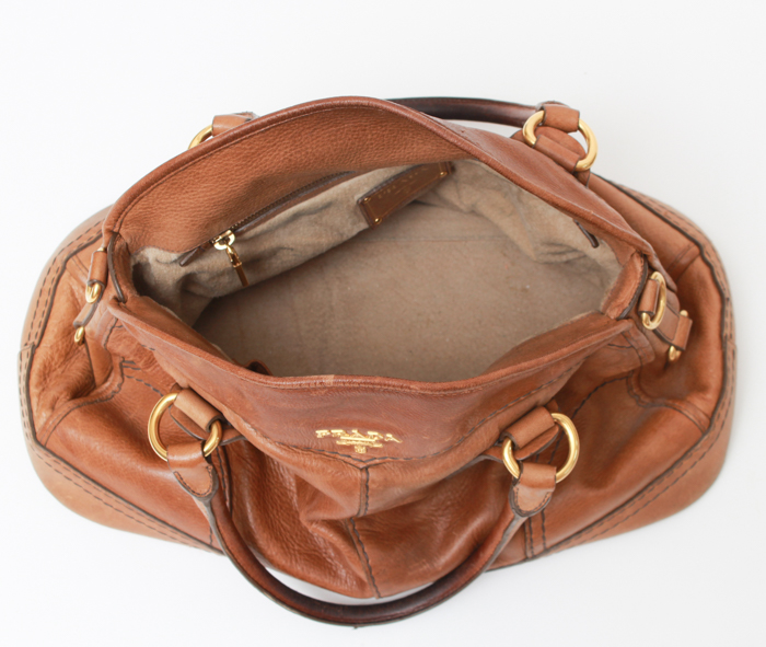 Brown Leather Prada Handbag