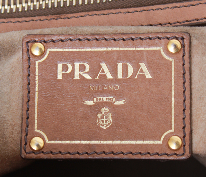 Brown Leather Prada Handbag