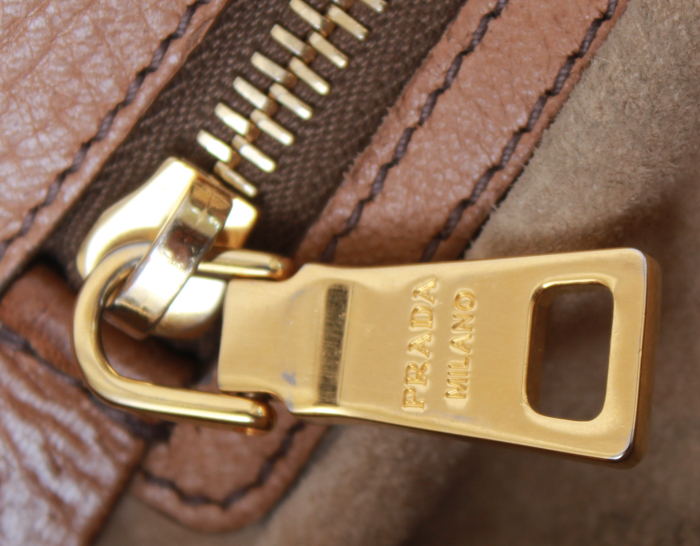 Brown Leather Prada Handbag