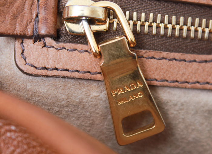 Brown Leather Prada Handbag