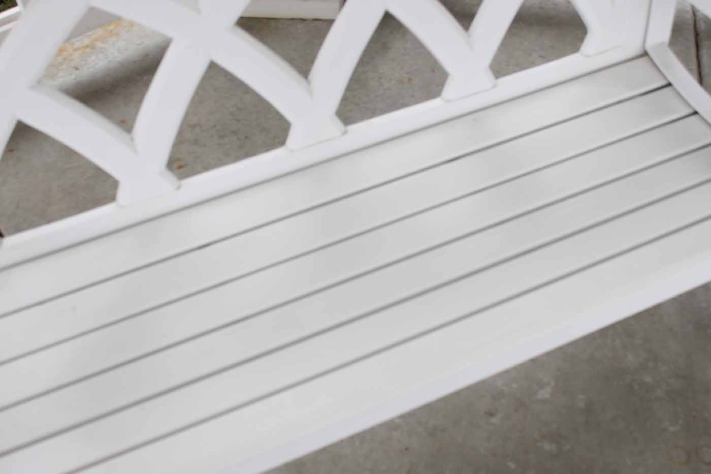 White Metal Park Bench