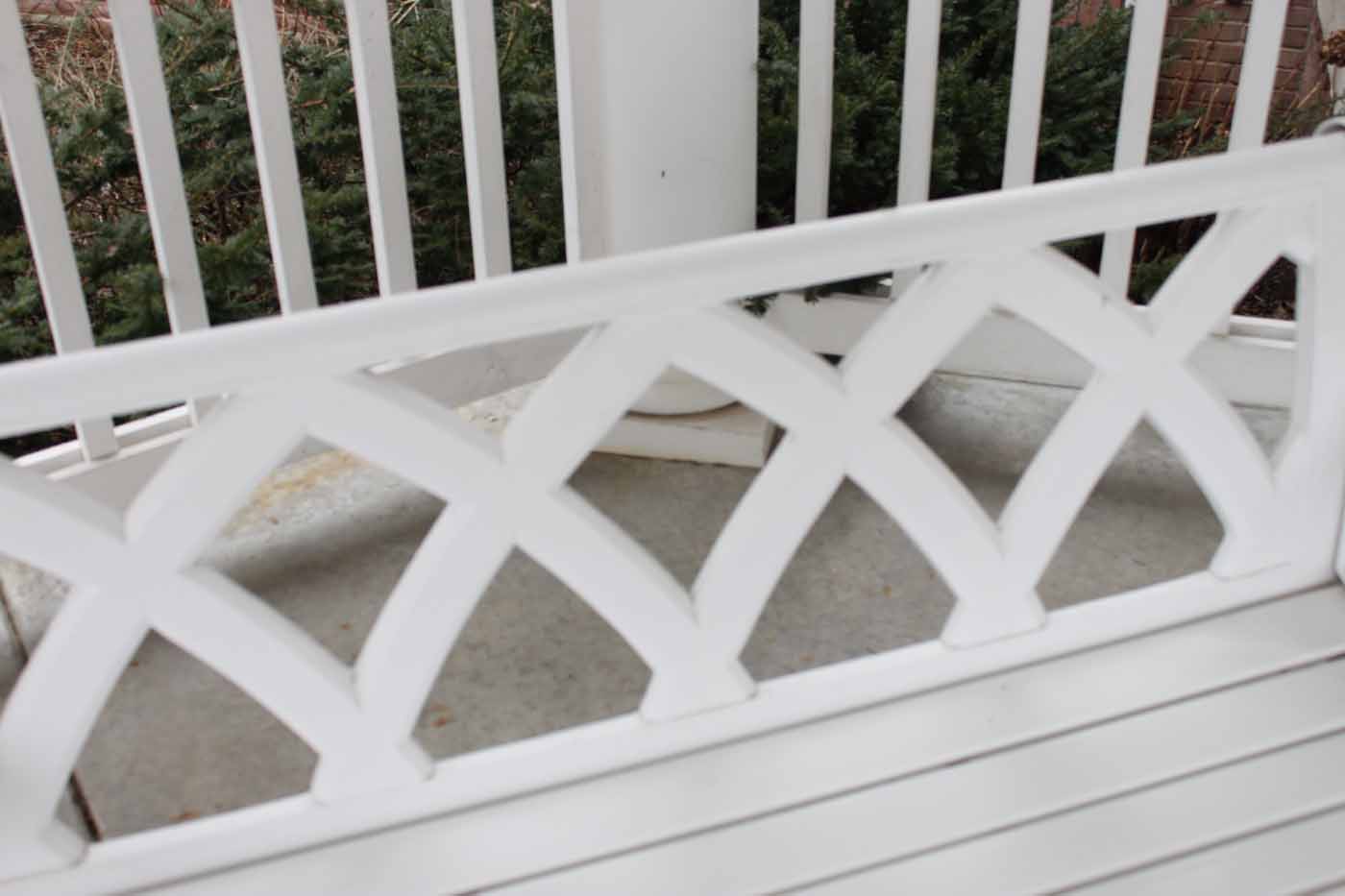 White Metal Park Bench