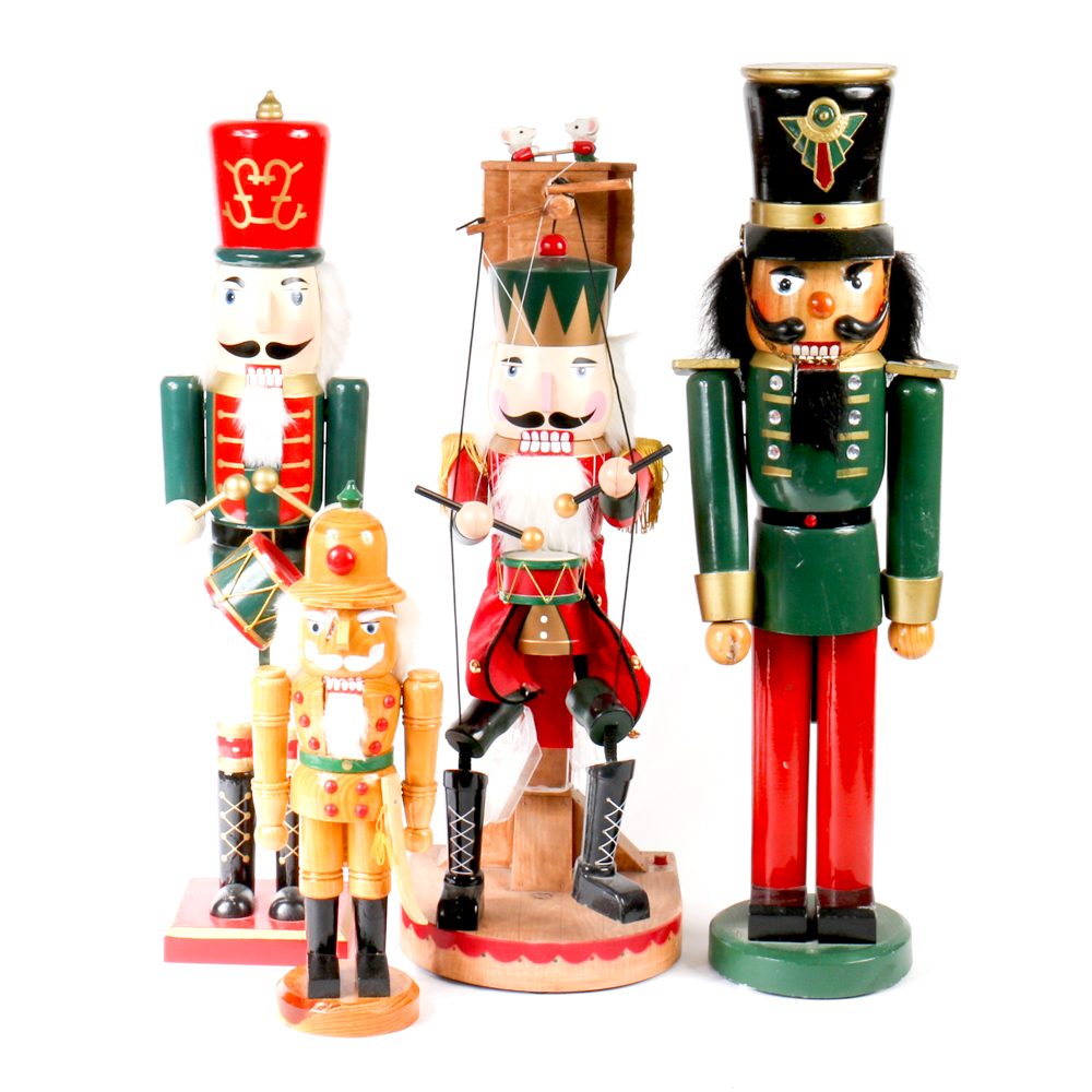 Collection of Painted Wooden Nutcrackers