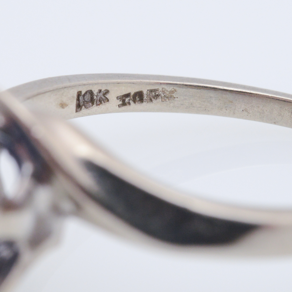 10K White Gold Synthetic Sapphire Ring with 10K Tanzanite Earrings