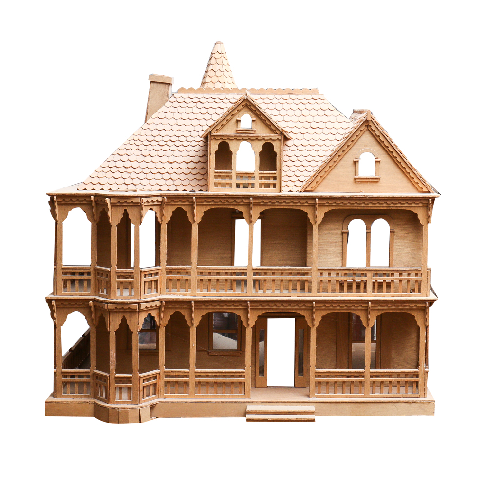 Large Unfinished Wooden Doll House
