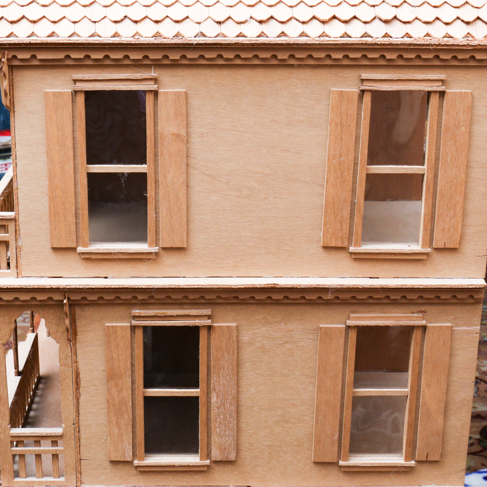 Large Unfinished Wooden Doll House