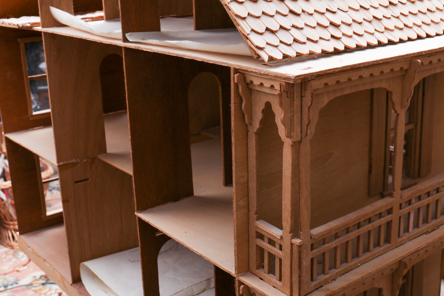 Large Unfinished Wooden Doll House