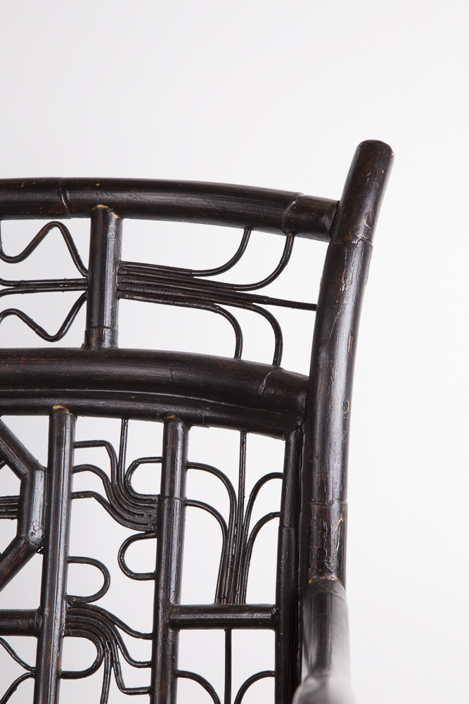 Bamboo Bench with Woven Cane Seat