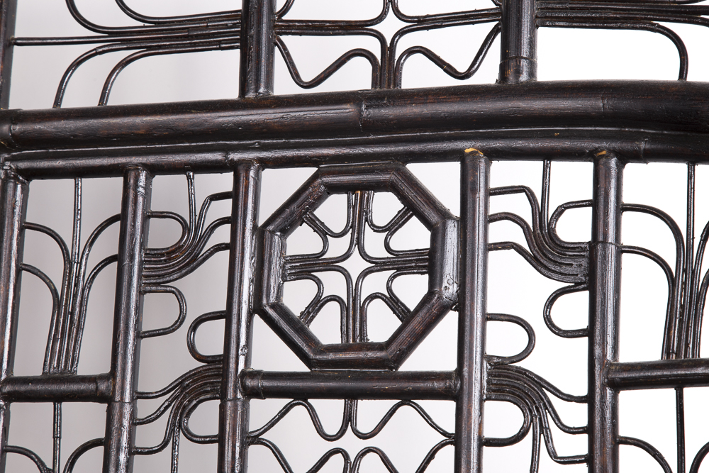 Bamboo Bench with Woven Cane Seat