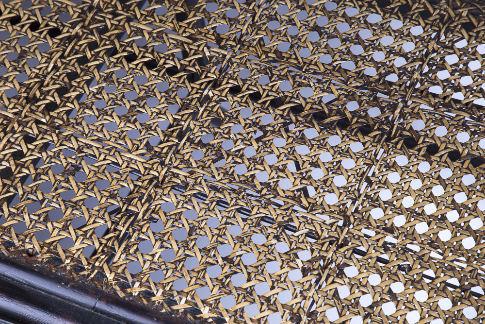 Bamboo Bench with Woven Cane Seat