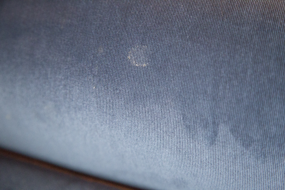 Blue Corduroy Pillowback Swivel Chair