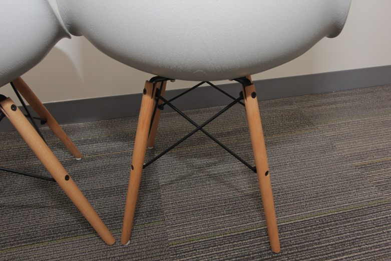 Pair of Gray Eames Style DSW Chairs